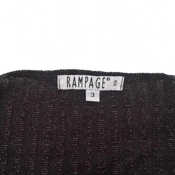 Vintage rampage black sparkly long sleeve bolero top with button detail - Picture 6 of 8